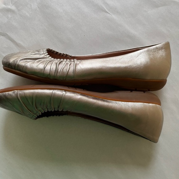 abeo Taylin Bio System Mettalic Gold Ballet Flat Comfort Shoe Womens Sz 8.5N EUC - Picture 7 of 13
